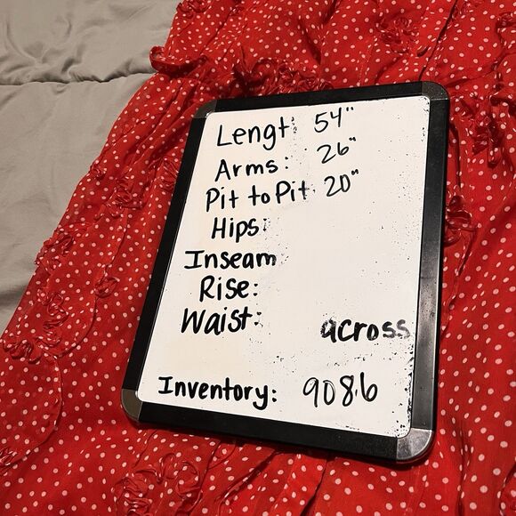 Sunday in Brooklyn Floral Polka Dot Maxi Dress Women Size M Textured Button Red - Picture 12 of 12